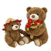 Rose Bear Teddy Bear with Hat, Flower Holding Plush Toy, Valentine's Day Birthday Gift for Girlfriend Women