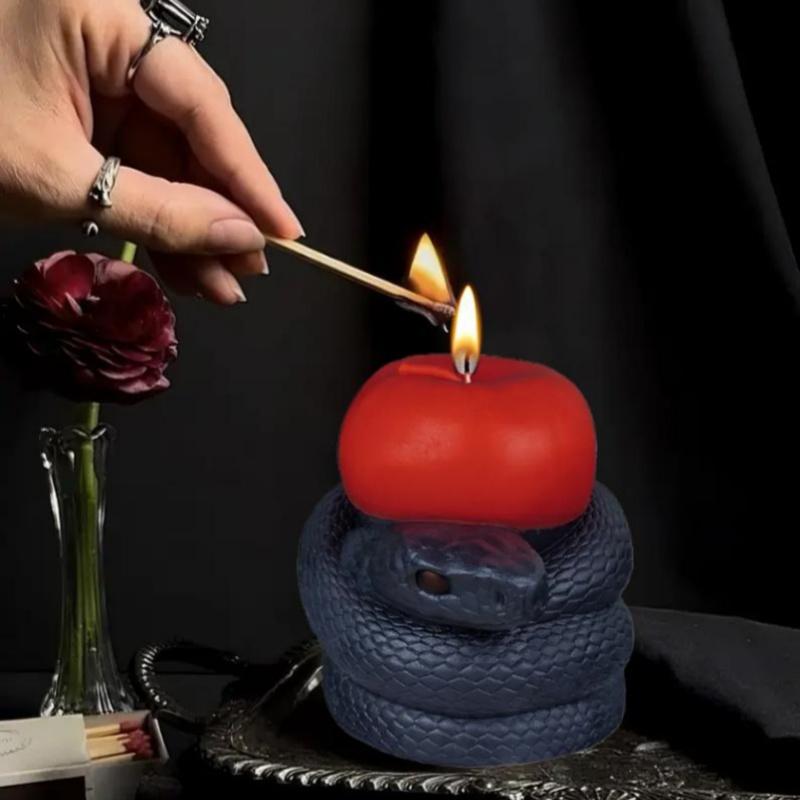 DIY Snake Fruit Aromatherapy Silicone Mold Terror Love Snake Candle Paste Resin Mold for Halloween Party Decoration Gifts