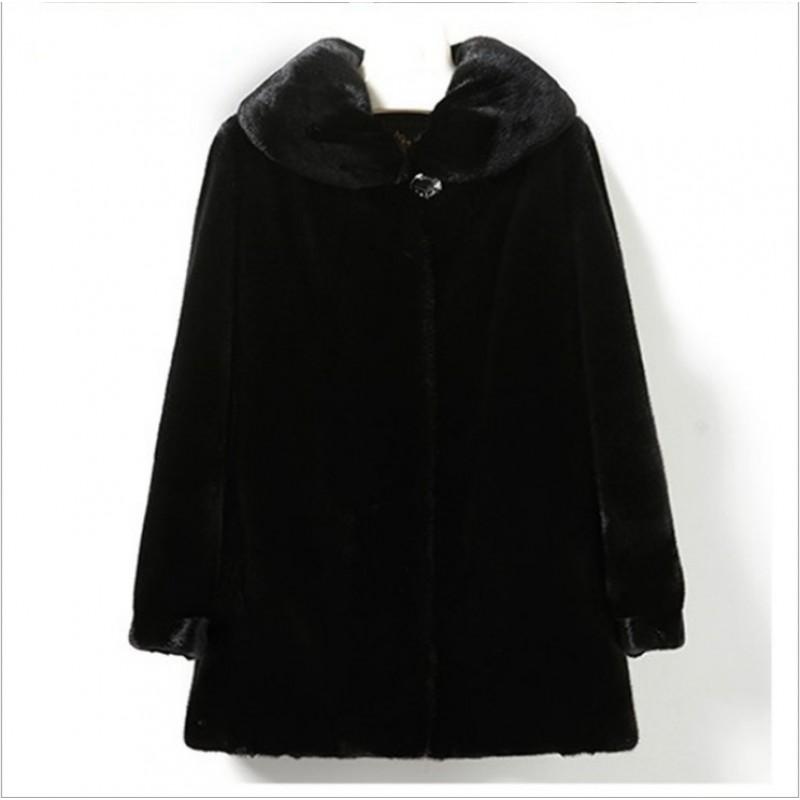 2026 Fall Winter Long Faux Fur Coat Women Hooded Commuter Style