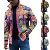 Men's Fashion Trend Daily Casual Printed Long Sleeve Button Down Jacket