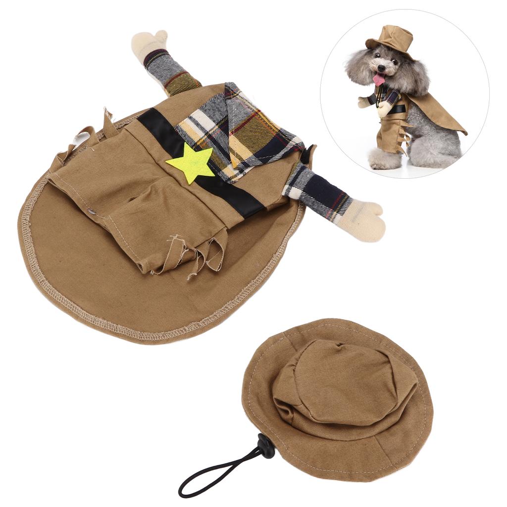 Рождественский костюм для питомца из полиэстера, костюм для собак в стиле вестерн-ковбой для кошек, маленьких и средних собак