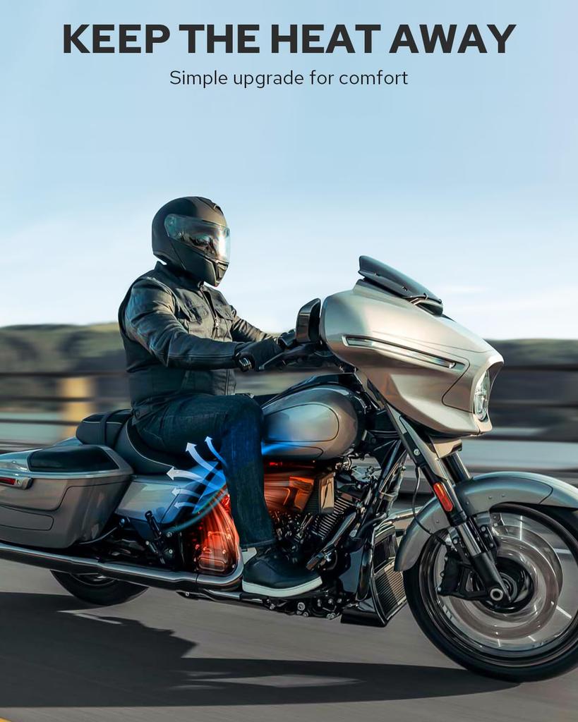 Черный Глянцевый Дефлектор Воздуха Тепловой Щит Benlari для Street Road Electra Road Ultra и Tri Glide CVO Средняя Рама 2009-2022 Harley-Davidson Touring, Glide,