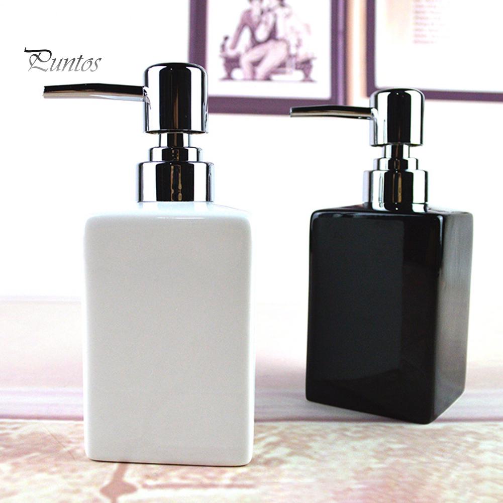 Puntos 320ml Bathroom Kitchen Ceramic Lotion Liquid Soap Dispenser Bottle Container