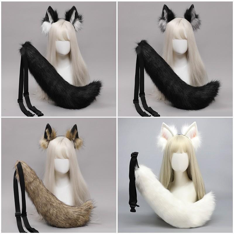 Cute Plush Wolf Ear Headband Cosplay Anime Party Accessory Unisex Soft Hairband