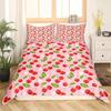 Red Cherry Printed Bedding Set Cartoon Tropical Fruit Duvet Set Three-Piece Set
