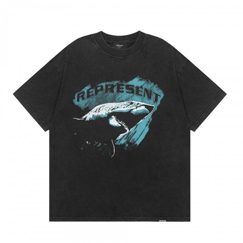 Mens Oversized Vintage Washed Cotton T-Shirt With Cartoon Animal Print Streetwear Loose Fit Short Sleeve Tee