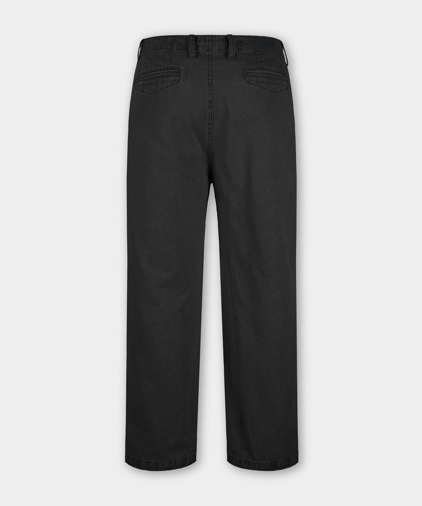 BIRBANTE Хлопковые брюки-чинос с вытачками, подвергшиеся garment-wash - Черный