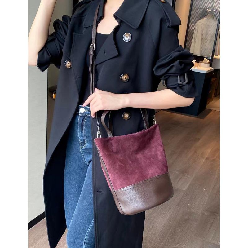 Сумка-ведро из матовой коровьей кожи, женская сумка через плечо из натуральной кожи