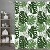 Fresh Glistening Green Leaf Shower Curtain, Bathroom Decorative Shower Curtain, Waterproof Shower Curtain with Hooks