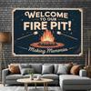 2D Flat Printing Vintage Campfire Backdrop for S'mores Night and Family Gathering Photoshoot