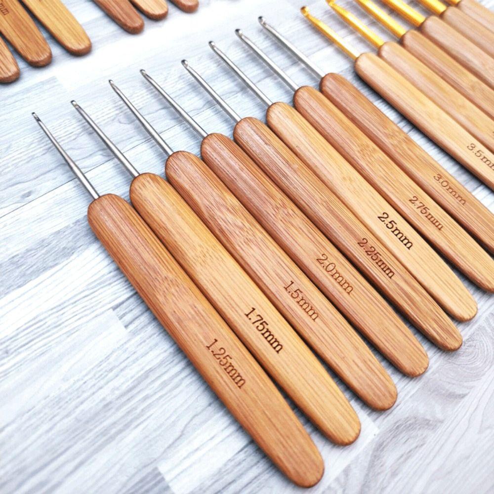 Small Size Crochet Hooks Bamboo Wooden Crocheting Needles Handicraft Crocheting Hooks Sweater