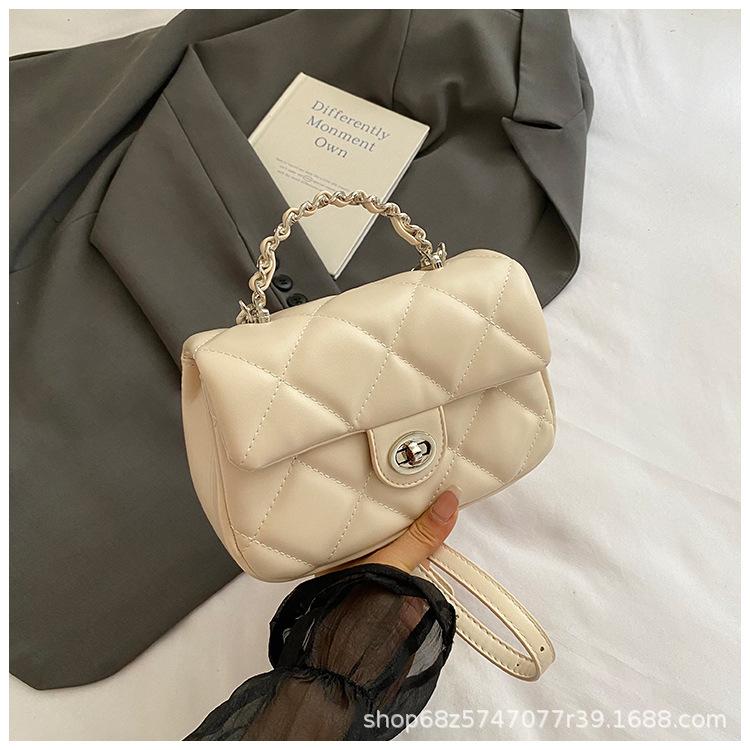 Fashion Lingge Handheld Small Bag Women's 2025 New High-end and Versatile Small Square Bag Niche One-shoulder Crossbody Bag Trend