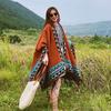 Bohemian Ethnic Cape Coat Western Sichuan Travel Wear Cape Shawl With A High-End Scarf
