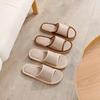 Linen Foam Sole Indoor Slippers - Breathable, Silent, Solid Color for Home & Hotel Use