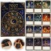 Подарок для любителя астрологии 2027 Двенадцать знаков зодиака Календарь-мозаика из бусин, Набор для творчества, Настенный художественный календарь с картиной стразами, Подходит для начинающих