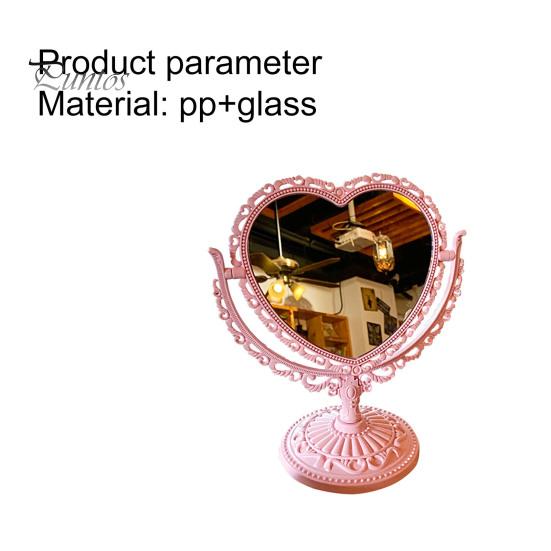 Cosmetic Mirror Functional Durable Desk Type Antique Vintage European Style Desktop Makeup Mirror for Makeup