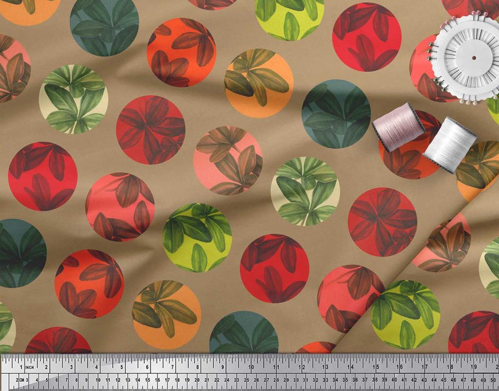 Soimoi Красная японская креповая атласная ткань с геометрическим принтом и кристаллами, ткань для рукоделия, на метр, 42 дюйма