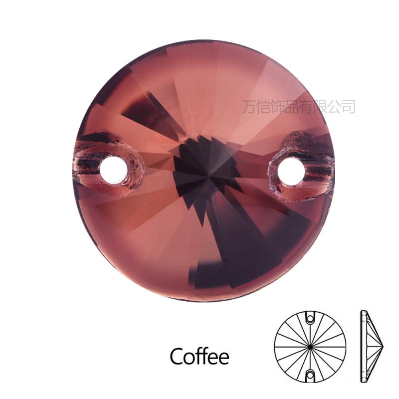 Gold Bottom Glass Hand Sewn Drill Satellite Double Hole, Flat Bottom Double Buckle Hand Sewn Drill Diy Clothing Accessories Accessories Rhinestone