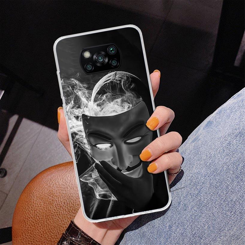 Анонимный чехол-маска V для телефона Xiaomi Poco X7 X6 X5 Pro F7 Ultra Redmi 15C 15 13C 13 12C 12 10 10A 10C 9 9A 9C 9T Обложка Poco X7