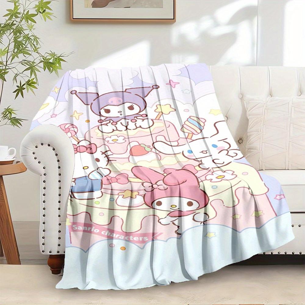 1pc Sanrio Character Cute Cartoon Cupcake Flannel Blanket - Home Decor, Seasonal, Comfortable, Machine Washable, Perfect for All, Perfect fo