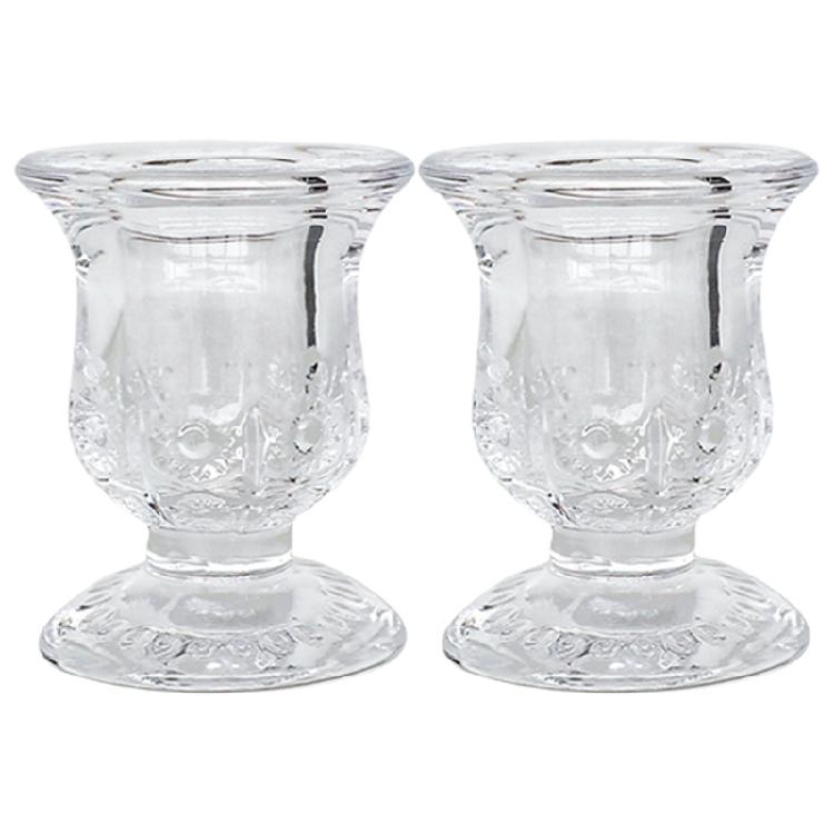 2 шт. Подсвечник из прозрачного стекла для конической свечи для свадебной сервировки стола и праздничного украшения, подсвечник с прочным основанием