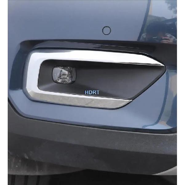 Car Body Front Head Fog Light Lamp Detector Frame Stick ABS Chrome Cover Trim Part 2pcs For VOLVO XC40 2019 2020 Car Accessories