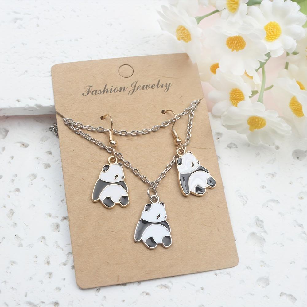 5/10/20 шт. черно-белого цвета, сидячая поза, лежачая поза, подвеска в виде гигантской панды, браслет, ожерелье, серьги, брелок, браслет на лодыжку