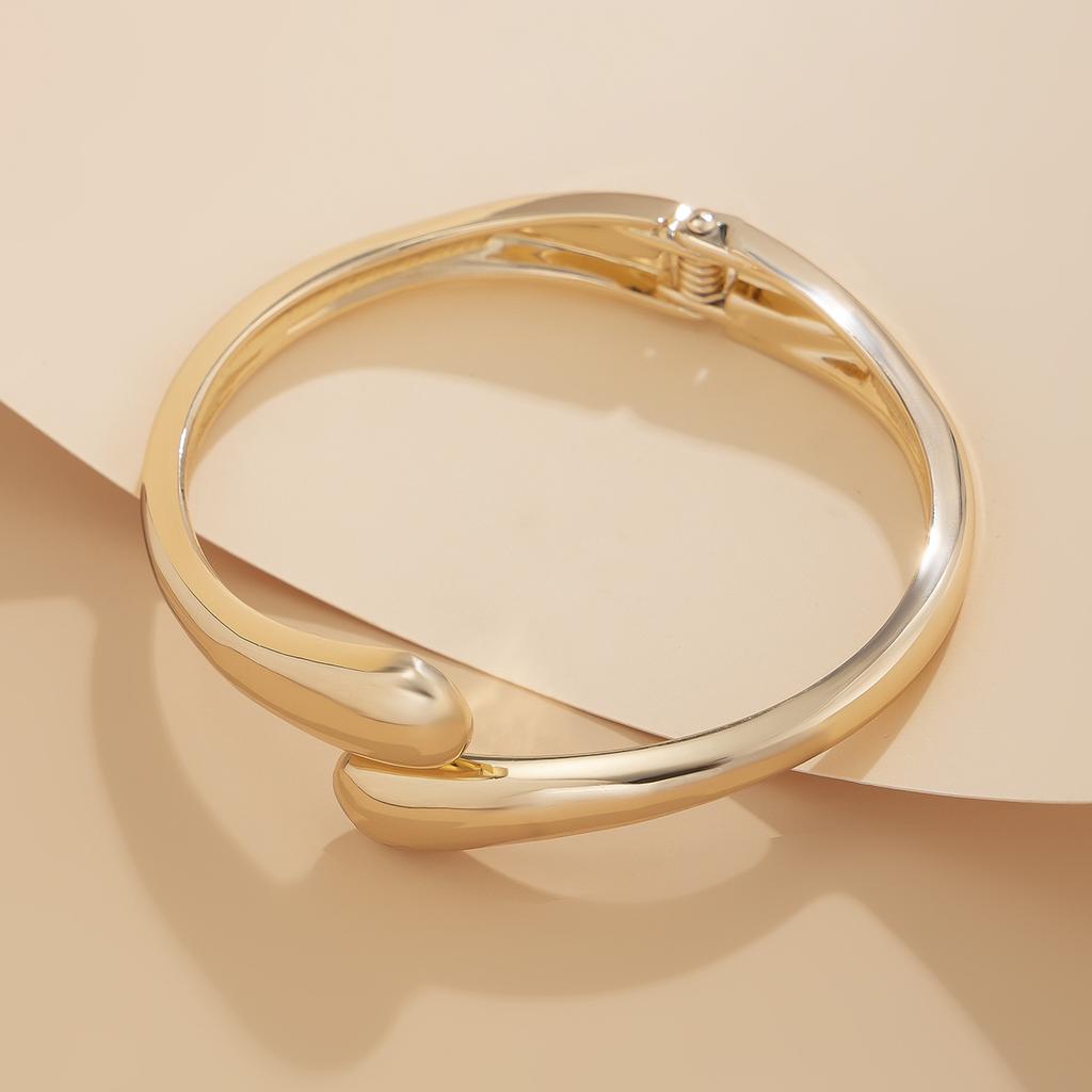 Ingemark 4 Styles Exaggerated Punk Geometric Large Open Spring Bangles Women Chunky Heavy Metal Cuff Bracelet Men Jewelry Gift