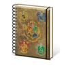 Harry Potter A5 Spiral Notebook with House Crests and Hogwarts