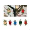 Artificial Christmas Wreath Staircase Decoration with Balls for Home Fireplace Window Door Table