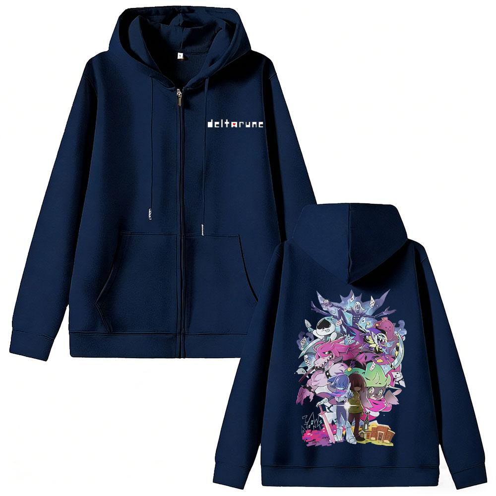 Игра Deltarune Ноэль Холидей Ральсей Сьюзи Крис Толстовка на молнии Мужская Женская Отаку Юмор Оверсайз Куртка Толстовки
