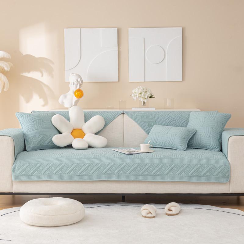 Универсальная хлопковая стеганая тканая диванная подушка Four Seasons, современная простая нескользящая диванная подушка с вышивкой, полотенце