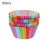 Baking Mold Cake Bottom Tray 100 Pack Cake Paper Tray Colorful Printed Mafen Cup Cake Paper Cup