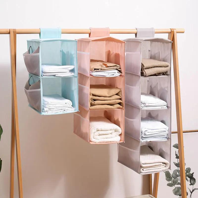 Multi-Layer Hanging Closet Organizer Hanging Bag/Shelf Foldable For Bra Storage Bag Socks Clothes Storage Organizer Hanging Bag
