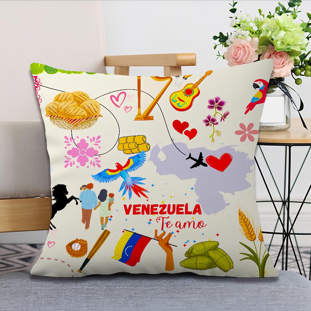 Aesthetic Art Venezuela Cushion Cover Soft Comfortable Pillow Case for Sofa Living Room Home Office Decor Protective Covers