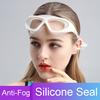Large Frame Swimming Goggles With Earplug HD Transparent Glasses Anti Fog Silicone Waterproof Men Women Swim Eyewear Adult