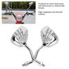 2pcs Motorcycle Chromed Rearview Mirrors 8mm 10mm Thread Skeleton Skull Hand  Handlebar Reflector