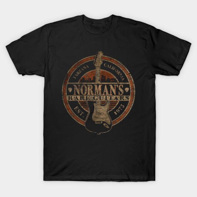 Asian Size Cotton Unisex Tshirt Print T-shirt Norman'S Rare Guitars Distressed Vintage T-shirt No-Cut Print Regular Fit