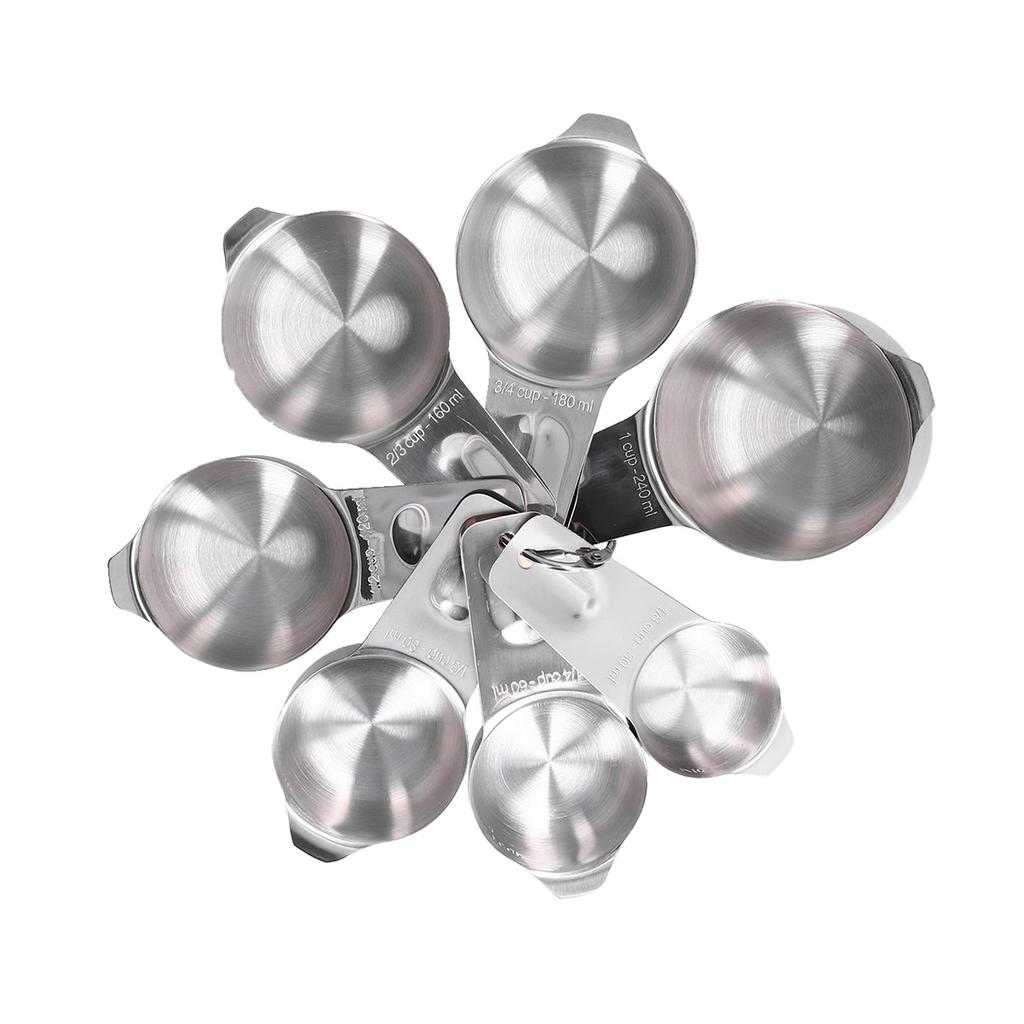 7Pcs Set Stainless Steel Measuring Cup with Scale Measuring Spoon Baking Tool for Home Kitchen7Pcs Set