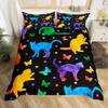 Красочный комплект пододеяльника с кошкой размера Queen, Комплекты постельного белья с кошкой в стиле абстрактного искусства, Милый комплект пододеяльника с кошкой для девочек и мальчиков