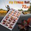 SOUGAYILANG Приманки для рыбалки, рыболовный крючок для спорта на открытом воздухе, 72 шт., коробка высококачественной приманки для рыбалки нахлыстом