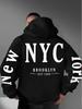 Casual Fashion Brand European and American Hip-hop Brand Street Style Simple Letter Print Hooded Sweatshirt