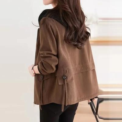 Женская короткая джинсовая куртка, модная популярная куртка-топ на весну и осень, ветровка с капюшоном