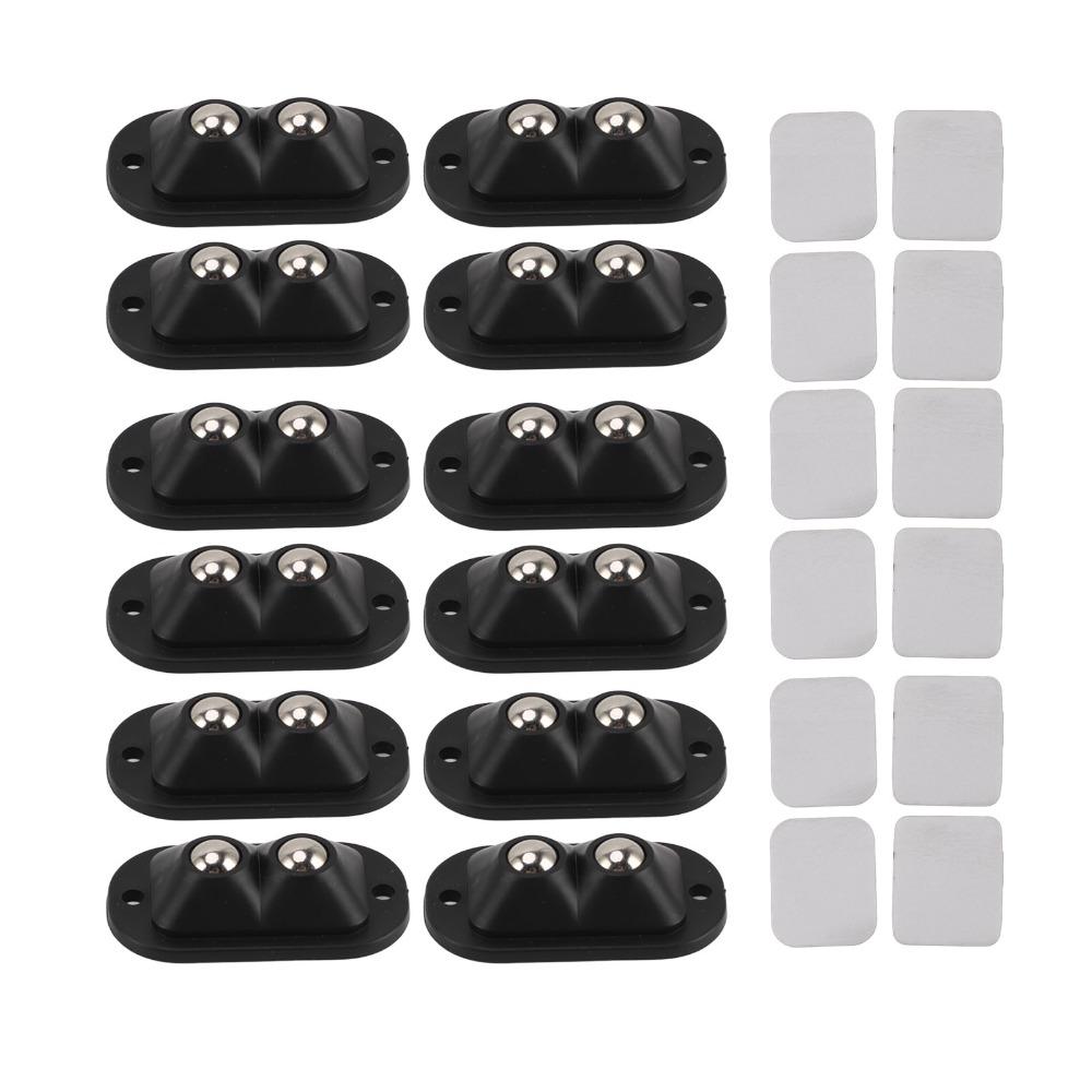 12pcs Adhesive Sticky Pulley White Universal Caster Wheels Quietly Caster Wheels Storage Boxes