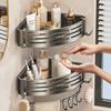 Corner Shower Shelf with Suction Cups 1-Pack Stainless Steel No-Drill Anti-Rust for Easy Bathroom Organization