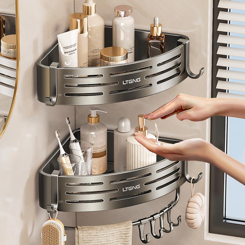 Corner Shower Shelf with Suction Cups 1-Pack Stainless Steel No-Drill Anti-Rust for Easy Bathroom Organization