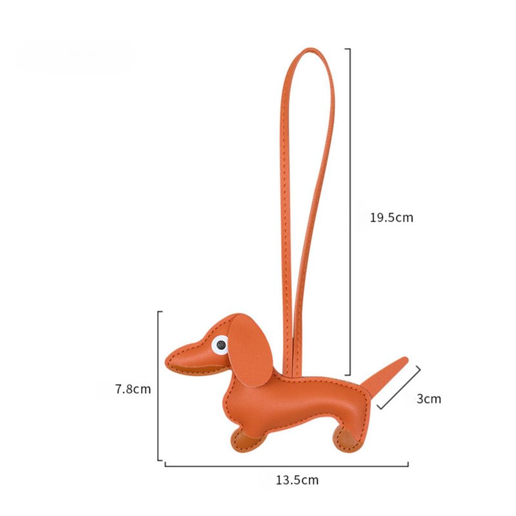 Dachshund Charms, Leather Dachshund Keychains & Bag Pendants, Handmade Dog Shaped Keychain