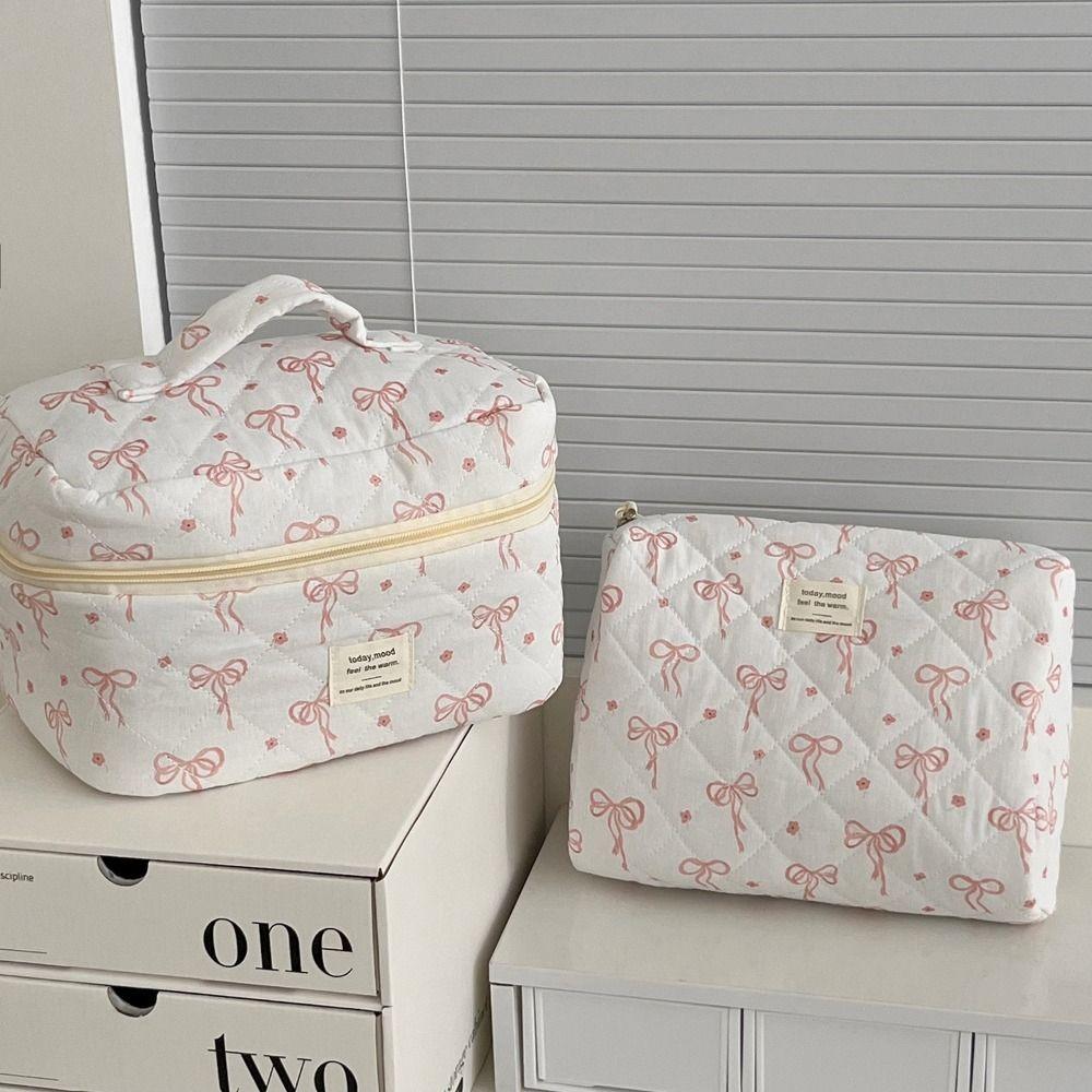 Bowknot Cosmetic Storage Bag Multi-function Toiletry Cosmetic Pouch  Makeup Accessory