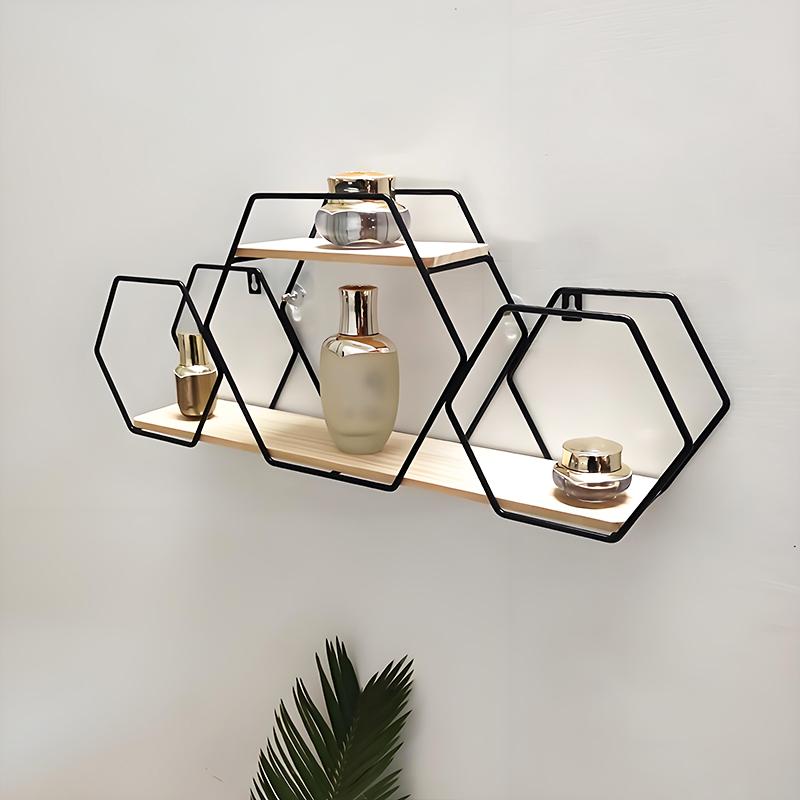 1 шт. Железо+Дерево Компактная Настенная Прочная Без Сверления Легкая Установка Стеллаж для Хранения Декоративная Полка Легкая Установка Настенная Прочная