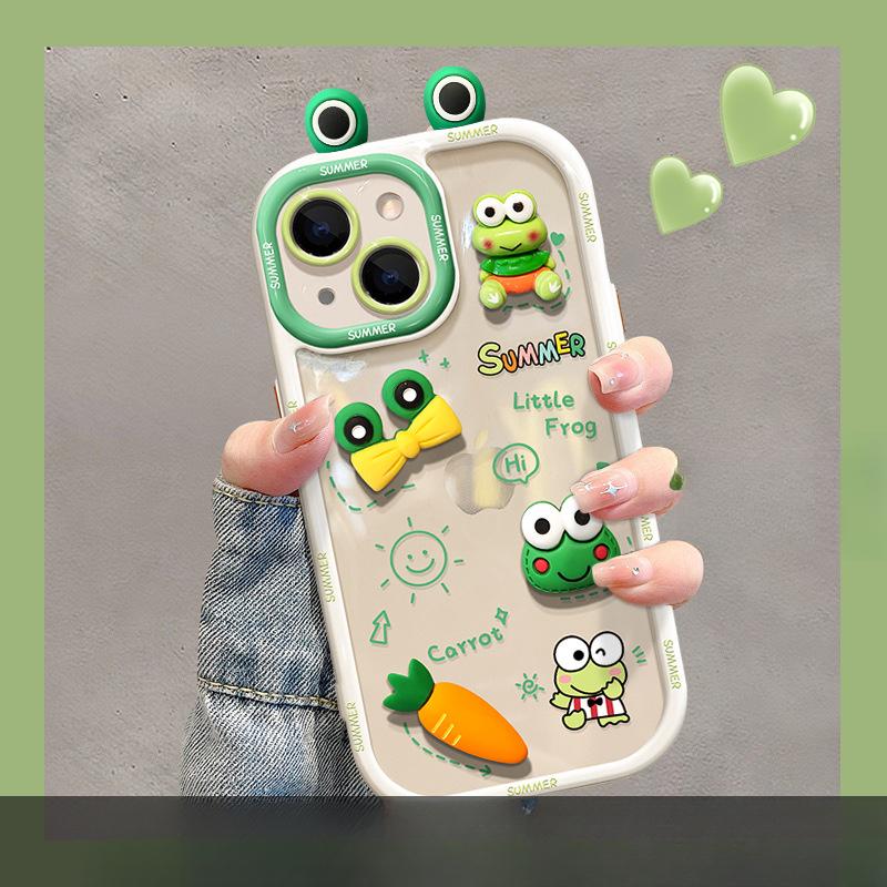 Applicable To Vivos17 Mobile Phone Case for Women X90 Cute Funny Frog Three-dimensional Doll Y52s Silicone Protective Cover